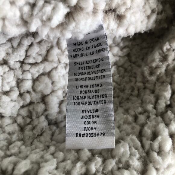 Thread + Supply Sherpa Fleece Vest Women’s Large Fuzzy Teddy Bear Zip Snap Cozy - Picture 5 of 8